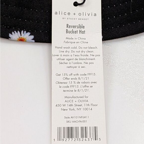 NWT - Alice + Olivia's Ao X Fabfitfun Reversible Bucket Hat In Daisy Print - Picture 13 of 16